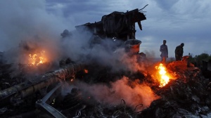 Malaysia Airlines Boeing 777 flight crash site